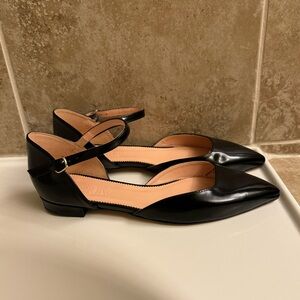 Black J. Crew leather flats